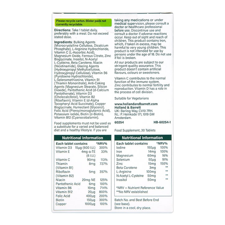 Holland & Barrett Conception Support For Her 30 Tablets